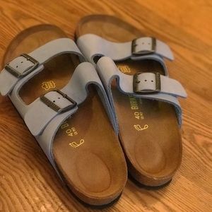 Baby blue birkenstocks